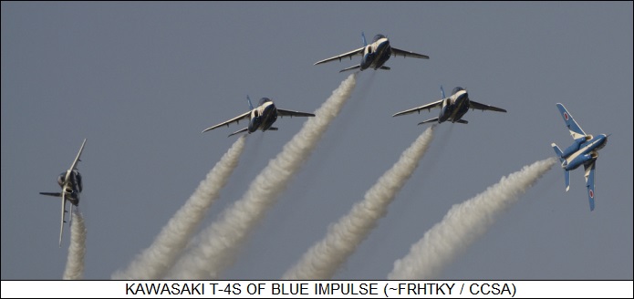 Kawasaki T-4s of BLUE IMPULSE